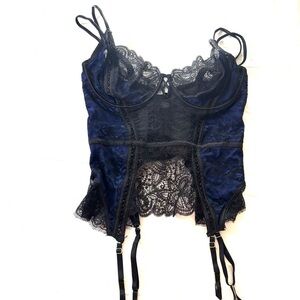 NWT Ann Summers Blk Sweet Seduction Underwire Basque Suspender Straps SZ 12 E-F